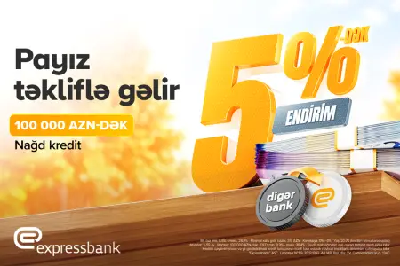 "Expressbank" 100 000 manatadək kreditə 5% endirim tətbiq edir