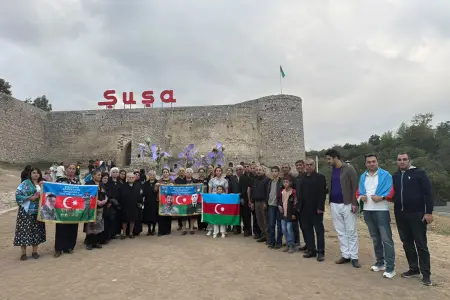 Yevlaxlı şəhid ailələri Qarabağ səfərində olub